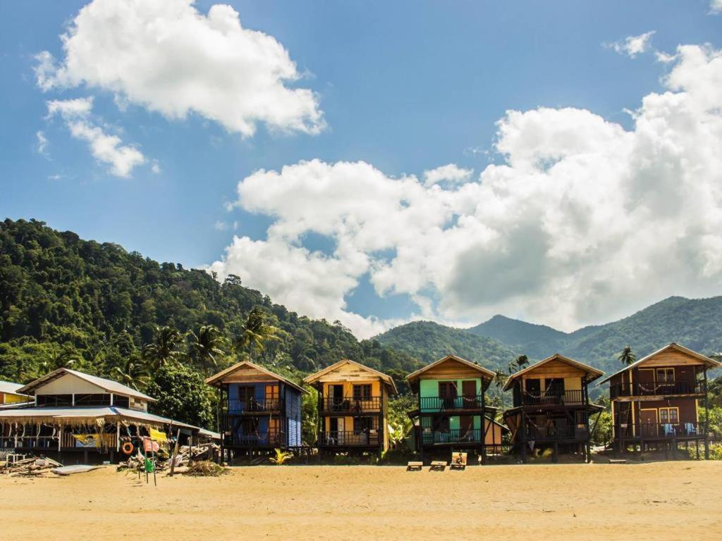 Beach Shack Chalet - Garden View Aframe Big Unit Kampong Juara Luaran gambar
